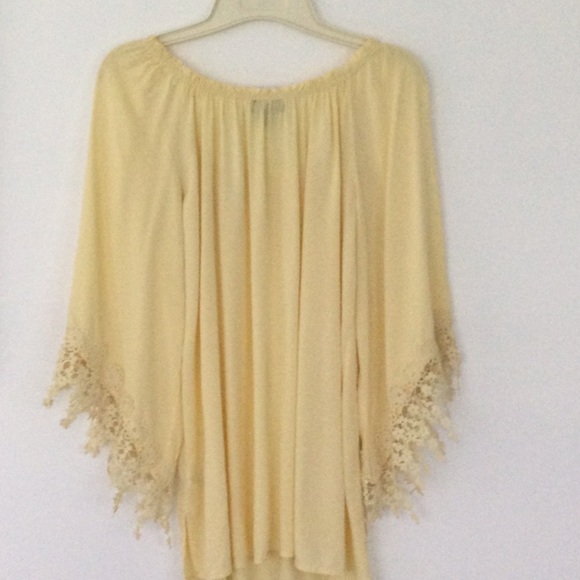 Woman’s Melissa Paige Boho Blouse Size S/P Color Yellow #04 - Picture 5 of 9